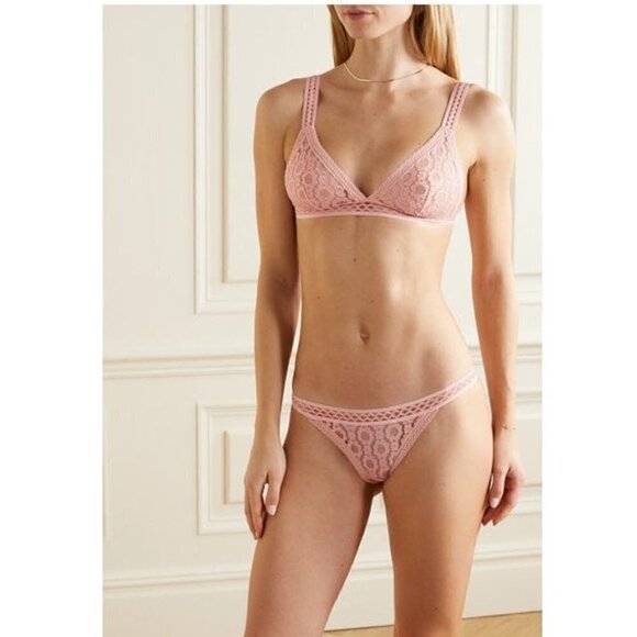 New Stella McCartney Mia Remembering Stretch-Lace Triangle Barbie Pink Blush Bra - Picture 2 of 12